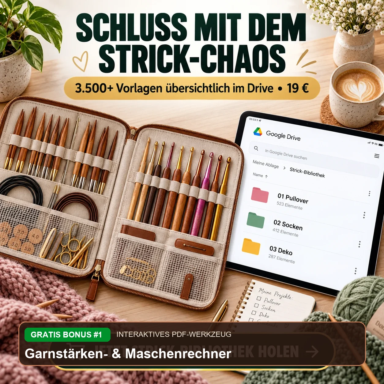 Interaktiver Garnstärken- & Maschenrechner