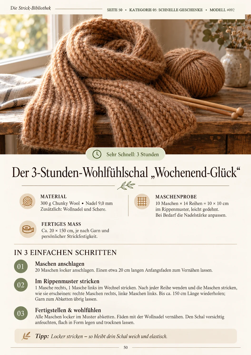 Schneller Chunky Schal Anleitung