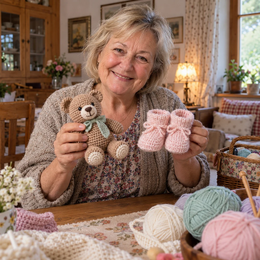 Handgemachte Baby-Strickwerke und Amigurumi